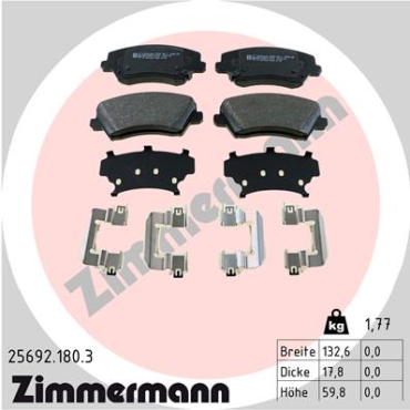 Zimmermann Brake pads for KIA CEED (CD) front