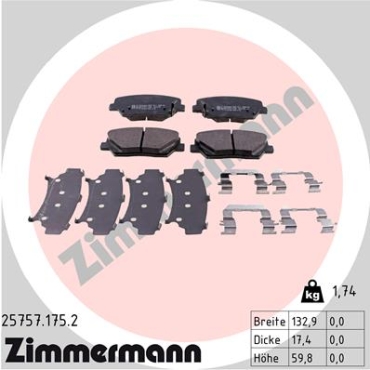 Zimmermann Brake pads for KIA CARENS IV front