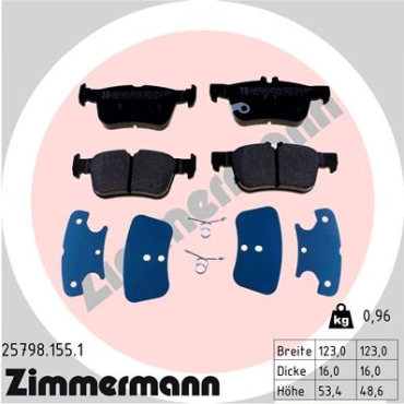 Zimmermann Brake pads for FORD GALAXY (CK) rear