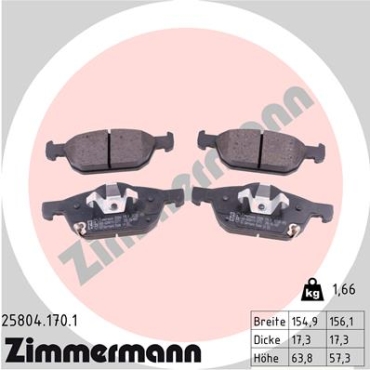 Zimmermann Brake pads for HONDA CIVIC IX (FK) front