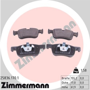 Zimmermann Brake pads for CITROËN C4 Grand Picasso II front