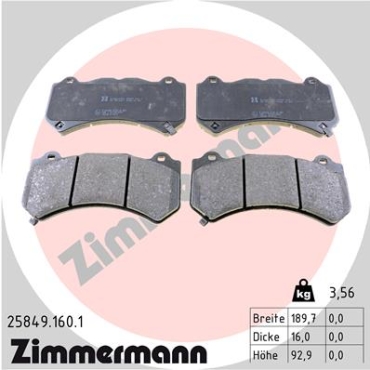 Zimmermann Brake pads for JEEP GRAND CHEROKEE VAN (WK2) front