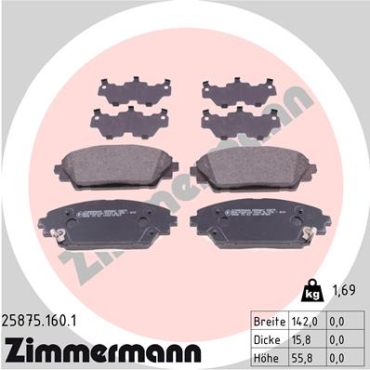 Zimmermann Brake pads for MAZDA 3 Stufenheck (BM, BN) front