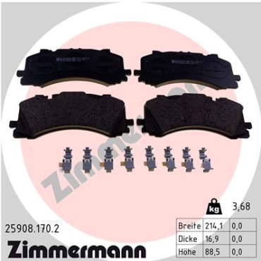 Zimmermann Bremsbeläge für AUDI A8 (4N2, 4N8) vorne