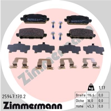Zimmermann Brake pads for HONDA HR-V (RU) rear