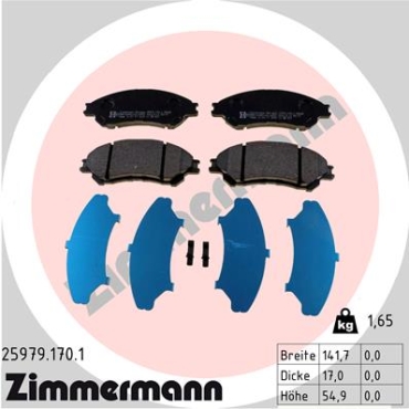 Zimmermann Brake pads for SUZUKI SX4 S-Cross (JY) front