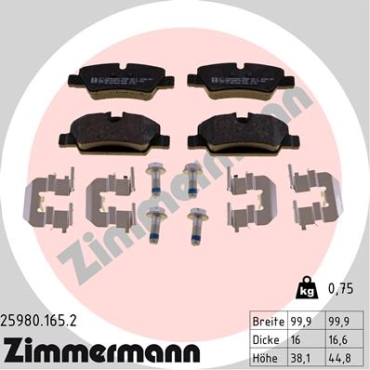 Zimmermann Brake pads for MINI MINI (F55) rear