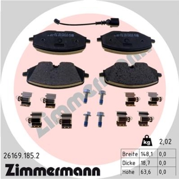 Zimmermann Bremsbeläge für SEAT LEON (KL1) vorne