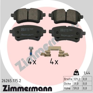 Zimmermann Bremsbeläge für AUDI A4 B9 Avant (8W5, 8WD) hinten