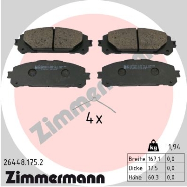 Zimmermann Brake pads for SUZUKI ACROSS (A5Z_) front