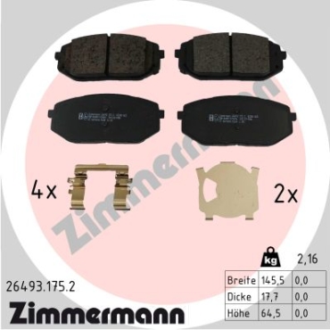 Zimmermann Brake pads for HYUNDAI TUCSON (NX4E, NX4A) front