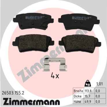 Zimmermann Brake pads for KIA OPTIMA Sportswagon (JF) rear