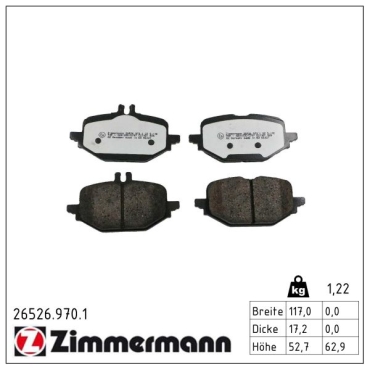 Zimmermann rd:z Brake pads for MERCEDES-BENZ C-KLASSE (W206) rear