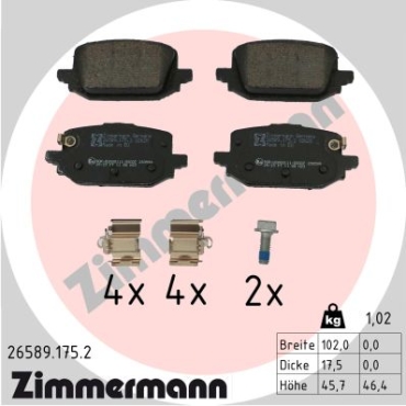 Zimmermann Brake pads for NISSAN QASHQAI III (J12) rear