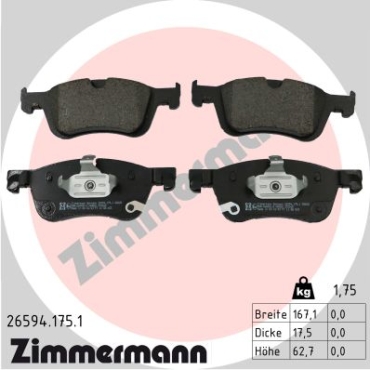 Zimmermann Brake pads for MERCEDES-BENZ CITAN Tourer (W420) front