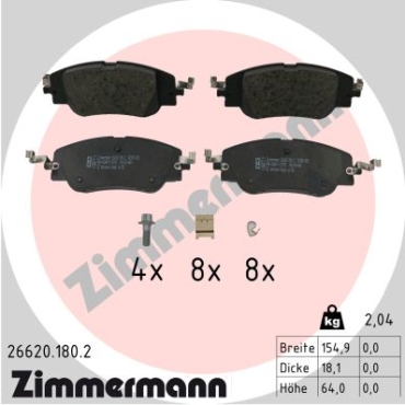 Zimmermann Brake pads for CITROËN C4 III (BA_, BB_, BC_) front