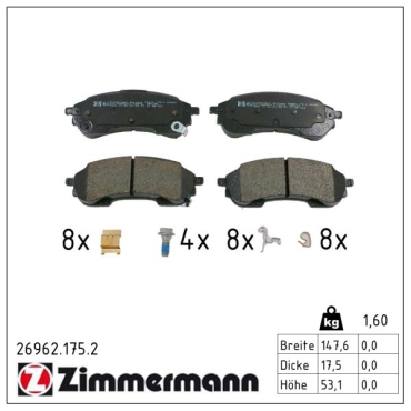 Zimmermann Bremsbeläge für FORD RANGER IV hinten