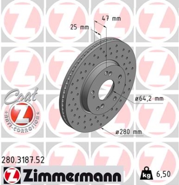 Zimmermann Sport Brake Disc for HONDA CIVIC IX (FK) front