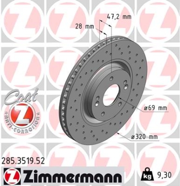 Zimmermann Sport Brake Disc for KIA OPTIMA Sportswagon (JF) front