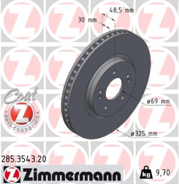 Zimmermann Brake Disc for HYUNDAI TUCSON (NX4E, NX4A) front