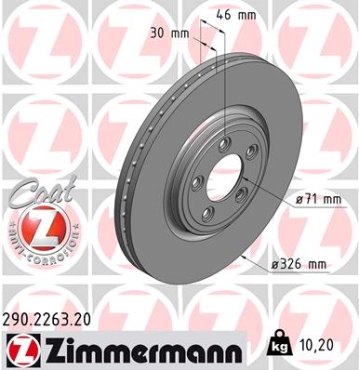 Zimmermann Brake Disc for JAGUAR S-TYPE (X200) front