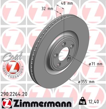 Zimmermann Brake Disc for JAGUAR XK Coupe (X150) front