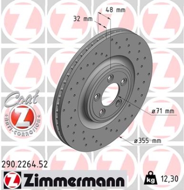 Zimmermann Sport Brake Disc for JAGUAR XJ (X351) front