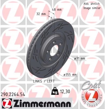 Zimmermann Sportbremsscheibe Black Z für JAGUAR S-TYPE II (X200) vorne links
