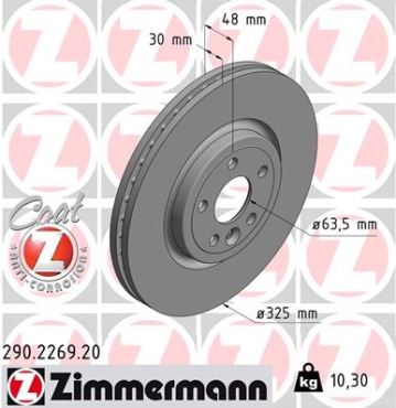 Zimmermann Bremsscheibe für JAGUAR F-PACE (X761) vorne