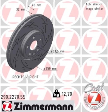 Zimmermann Sportbremsscheibe Black Z für JAGUAR F-PACE (X761) vorne rechts