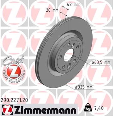 Zimmermann Brake Disc for LAND ROVER RANGE ROVER VELAR (L560) rear