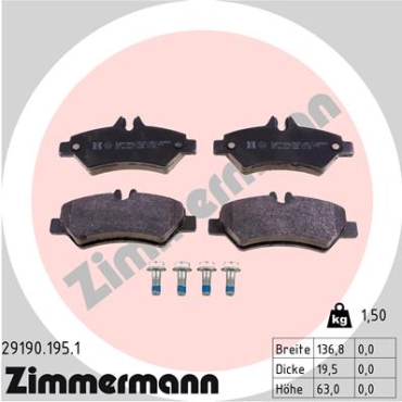 Zimmermann Brake pads for MERCEDES-BENZ SPRINTER 3,5-t Pritsche/Fahrgestell (906) rear