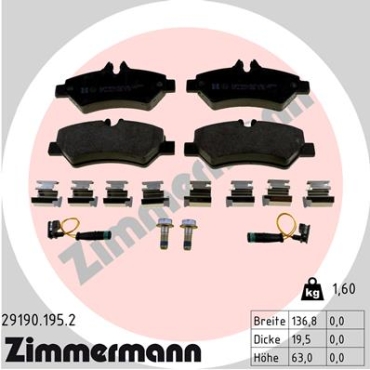 Zimmermann Brake pads for MERCEDES-BENZ SPRINTER 3,5-t Pritsche/Fahrgestell (906) rear