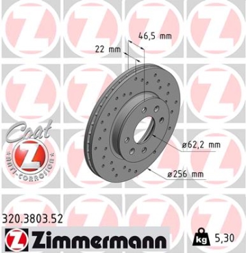 Zimmermann Sport Brake Disc for HYUNDAI ACCENT III (MC) front
