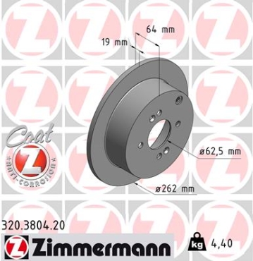 Zimmermann Brake Disc for KIA RIO II Stufenheck (JB) rear