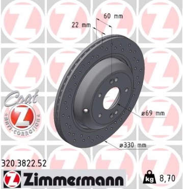 Zimmermann Sportbremsscheibe Sport Z für GENESIS G70 (IK) hinten