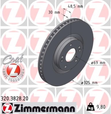 Zimmermann Brake Disc for KIA SORENTO IV (MQ4, MQ4A) front