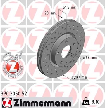 Zimmermann Sport Brake Disc for MAZDA 6 Stufenheck (GJ, GL) front