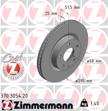 Zimmermann Brake Disc for MAZDA CX-3 (DK) front
