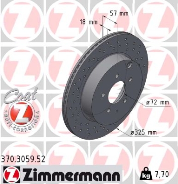 Zimmermann Sport Brake Disc for MAZDA CX-9 (TB) rear