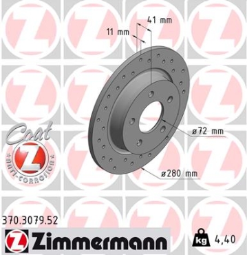 Zimmermann Sport Brake Disc for MAZDA 3 (BK) rear