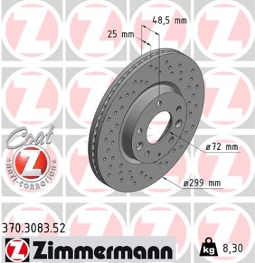 Zimmermann Sport Brake Disc for MAZDA 6 Sport (GH) front