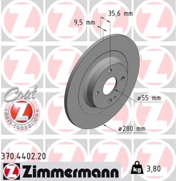 Zimmermann Bremsscheibe für FIAT 124 Spider (348_) hinten