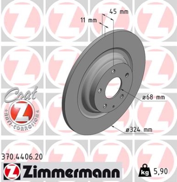 Zimmermann Brake Disc for MAZDA CX-9 (TC) rear