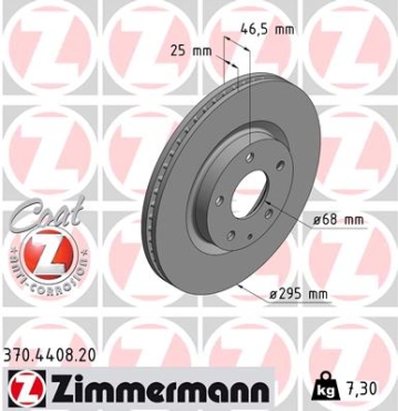 Zimmermann Brake Disc for MAZDA 3 Schrägheck (BP) front