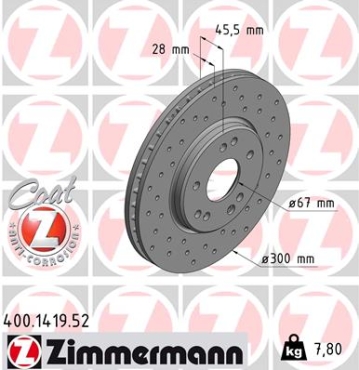 Zimmermann Sport Brake Disc for MERCEDES-BENZ SL (R129) front