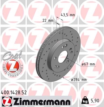 Zimmermann Sport Brake Disc for MERCEDES-BENZ E-KLASSE (W124) front