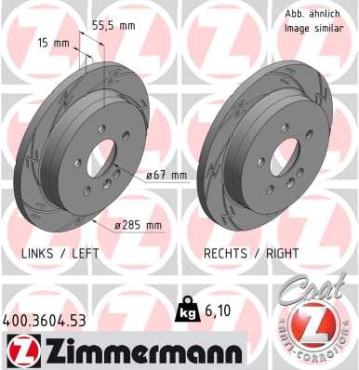 Zimmermann Sport Brake Disc for MERCEDES-BENZ M-KLASSE (W163) rear