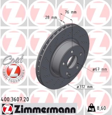 Zimmermann Brake Disc for MERCEDES-BENZ S-KLASSE (W220) front