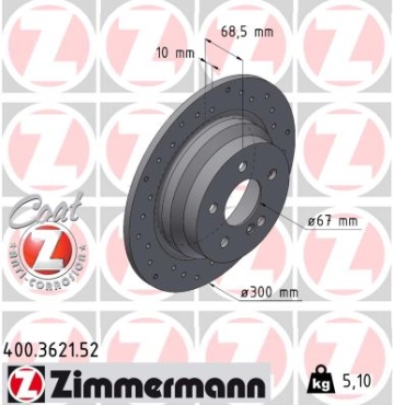 Zimmermann Sport Brake Disc for MERCEDES-BENZ E-KLASSE (W212) rear